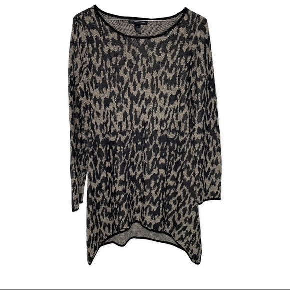 INC Leopard-Print Handkerchief Hem Tunic Sweater - Picture 2 of 9